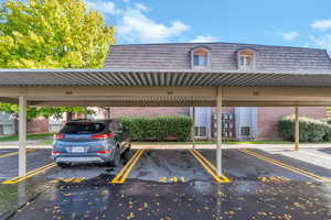 View of covered parking lot