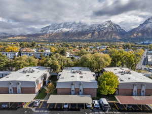 Bird's eye view of a mountain backdrop