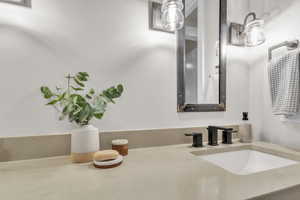 Bathroom featuring vanity