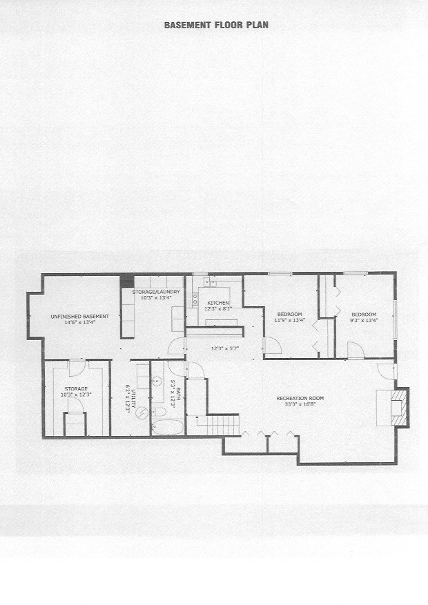 Basement * 2-Bdrm Apt with extra apartment storage and Large storage rooms.