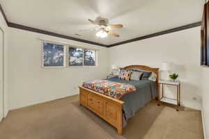 3rd Bedroom upstairs with fan / light and large closet.