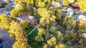 Bird's eye view of upper and lower backyard areas..  Plenty of room to add an ADU and/or pickleball court! (See rendering in last photo)