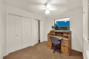 Private office could also be used as bedroom with full bath just a step away.