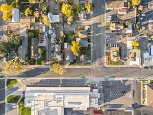 Aerial perspective of suburban area