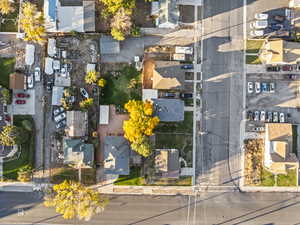 Aerial perspective of suburban area