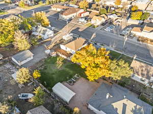 Aerial perspective of suburban area