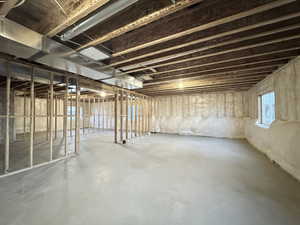 View of below grade area