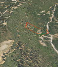 Aerial overview of property's location with property boundaries highlighted