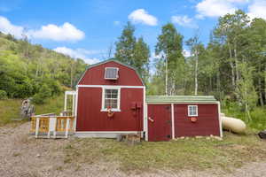 There's a wall w/ a door to access the generator and muffle the sound so you can enjoy the sounds of the creek and the crickets.