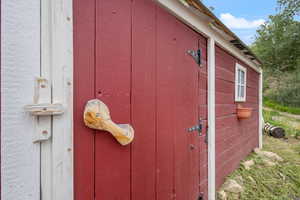 Handcrafted handle and lock. Very creative!