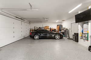 Garage with water heater