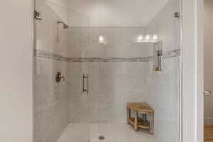 Bathroom with a shower stall