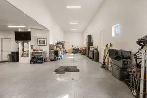 Garage featuring a sink