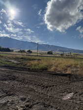 View of mountain background with rural landscape