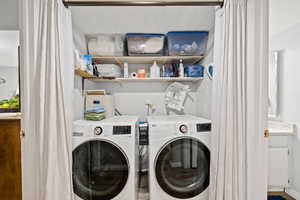 Laundry area with washing machine and dryer