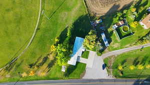 Aerial view of sparsely populated area