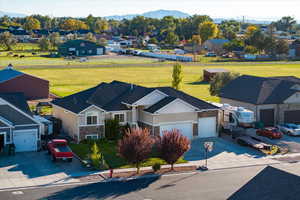 Aerial view of residential area
