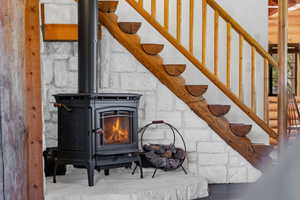 Detailed view of a wood stove