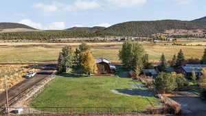 Mountain view with rural landscape