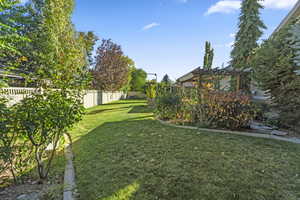 View of fenced backyard