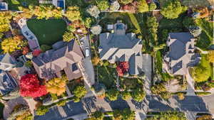 Aerial view of residential area