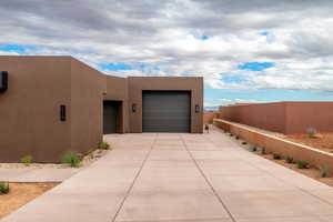 Garage with driveway