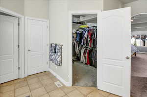 Spacious closet and separate commode.