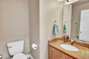 Powder room on main level.