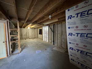 View of unfinished below grade area