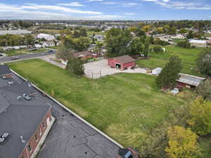 Aerial view of residential area