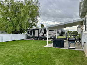 View of yard featuring a patio area