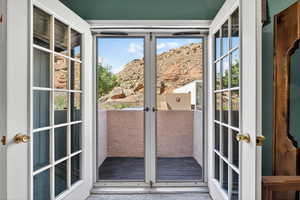 Doorway to outside with french doors