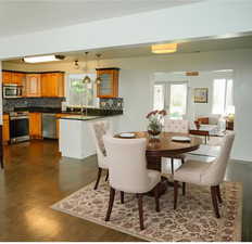 Virtually staged dining area