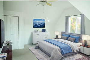 Virtually staged master bedroom