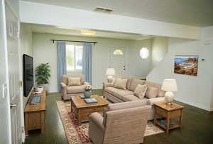 Virtually staged living room