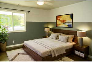 Virtually staged bedroom