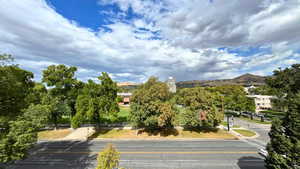 Exterior space featuring a mountain view