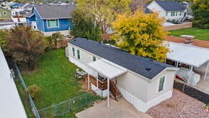 Aerial view of residential area