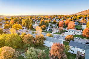 Aerial view of residential area