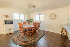 Spacious dining area