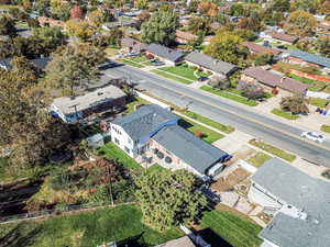 Aerial perspective of suburban area