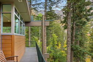 Exterior space with a mountain view