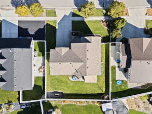 Aerial view of residential area