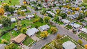 Aerial view of residential area