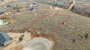 Aerial view of property parcel outlined