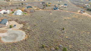 Aerial overview of property's location featuring rural landscape