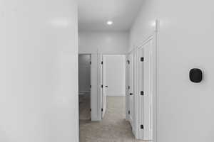 Corridor with light carpet