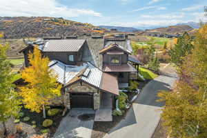 View from above of property with mountains