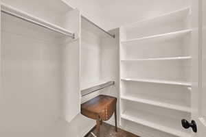 View of walk in closet