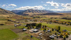 Aerial view of sparsely populated area featuring mountains